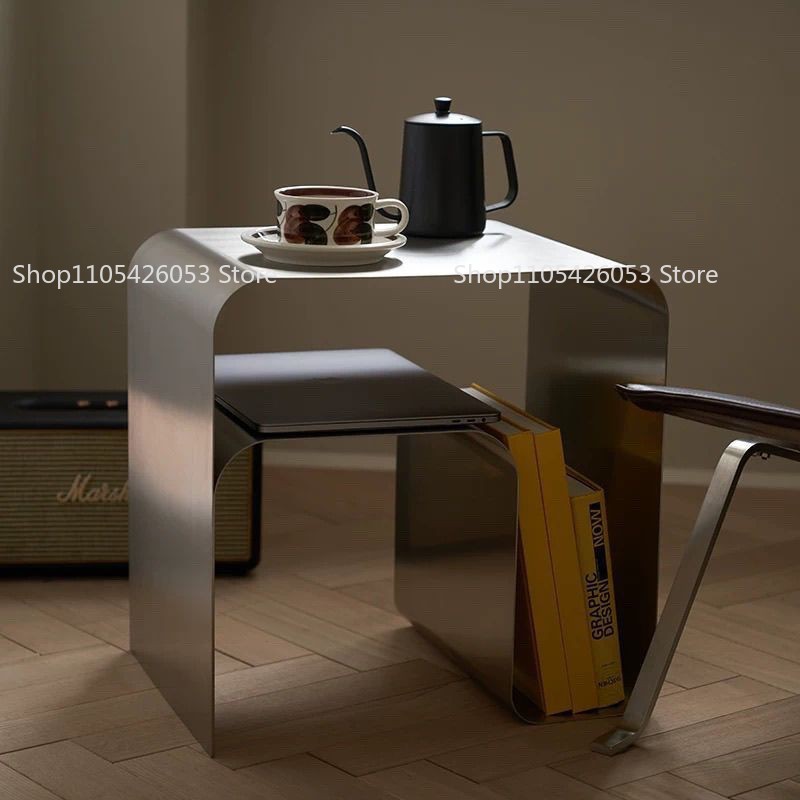 Home Bar Shelf - Mesa Auxiliar de Acero Inoxidable, Estilo