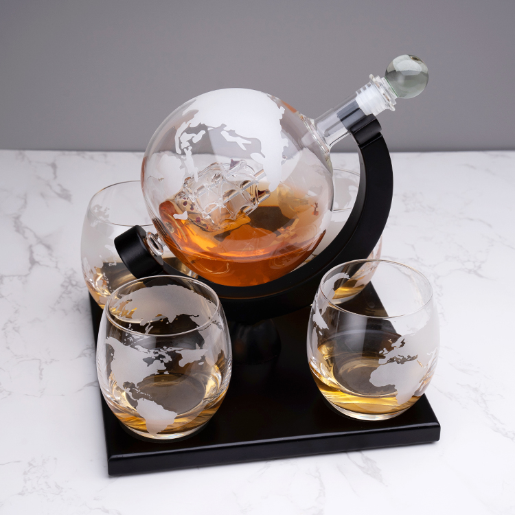 Juego de decantador de whisky  - Decanter Globe Set reseña y precio