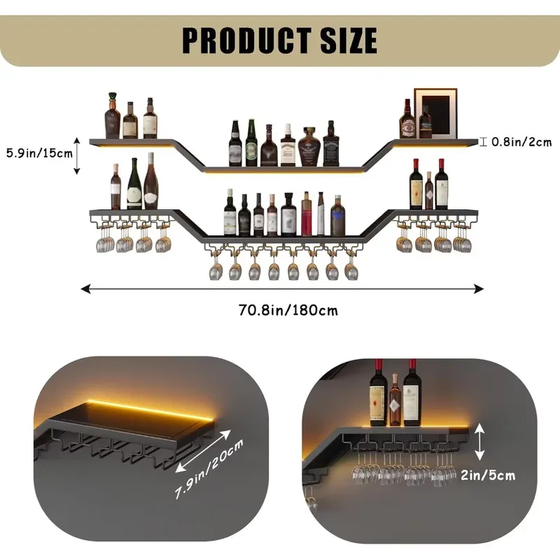 Estante para Vino de Pared LED - Home Bar Shelf reseña y precio